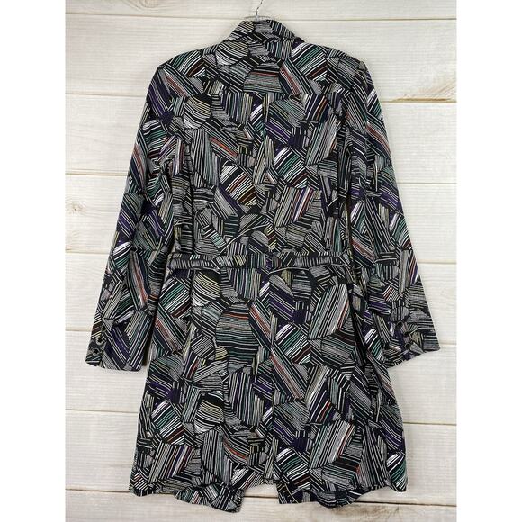 Duro Olowu Jacket Womens Sz S Black Abstract Print Trench Belted Button Up NWOT - Picture 13 of 15